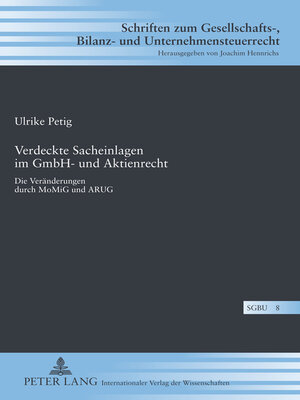 cover image of Verdeckte Sacheinlagen im GmbH- und Aktienrecht